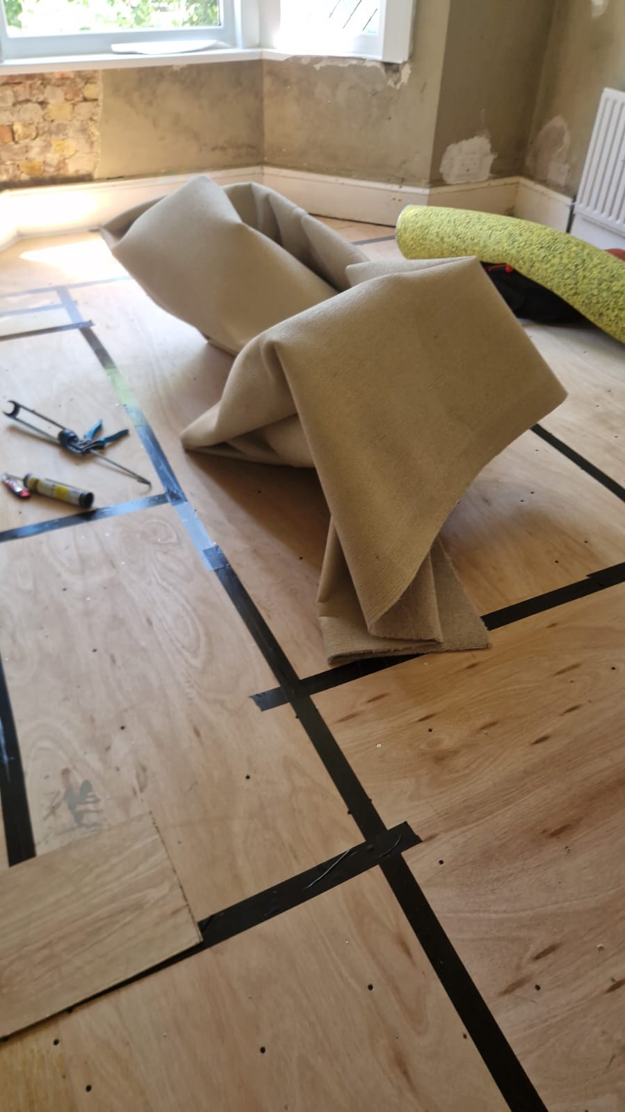 Carpet over new subfloor